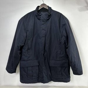 LL Bean Mens XXL Blue Parka Nor-Easter Commuter Wool Quilted Gore-Tex EUC